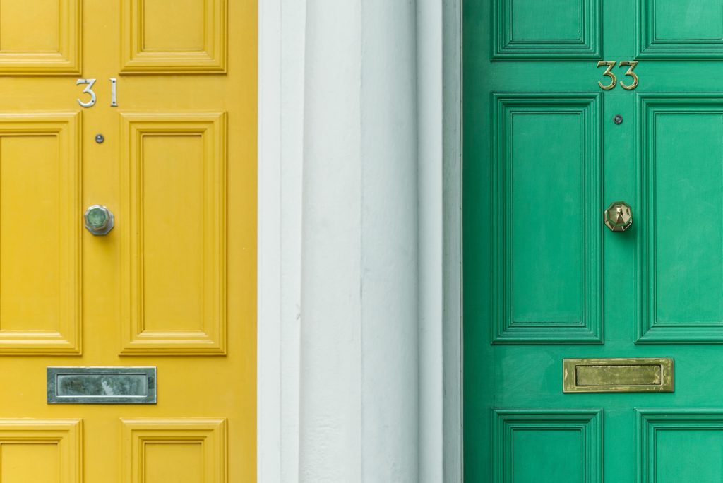 Colourful front doors
