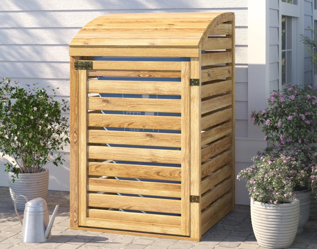 Wooden storage for large bins