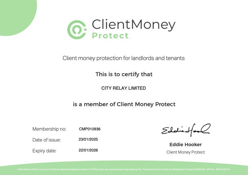 City Relay - Client Money Protect Certificate